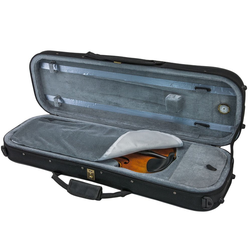 Sky 1/4 Violin Oblong Case Lightweight With Hygrometer Black/Grey