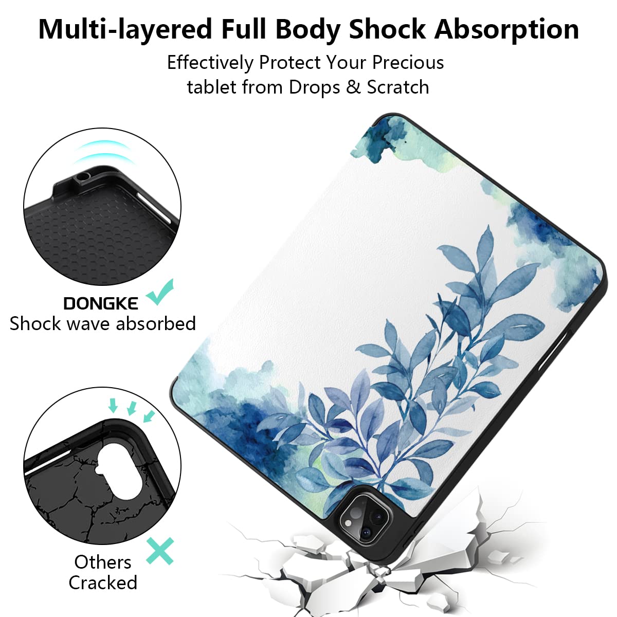 Dongke Case For Ipad Air 11 Inch M2 2024 & Ipad Air 5Th/4Th Gen 2022 2020 10.9 Inch With Pencil Holder, Ultra Thin Soft Tpu Back