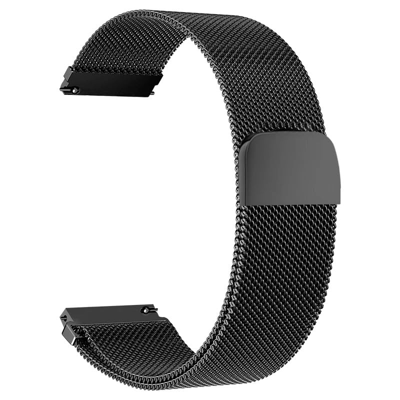 Colorcase Smart Watch Strap 22Mm Compatible With Fastrack Jupiter R2 Smart Watch  Mangetic Mesh Chain Strap Black