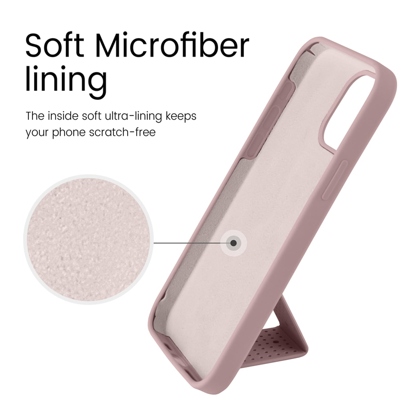 Laudtec Silicone Kickstand Case Compatible With Iphone 15 Pro Case Vertical And Horizontal Stand Hand Strap Metal Kickstand, Fle