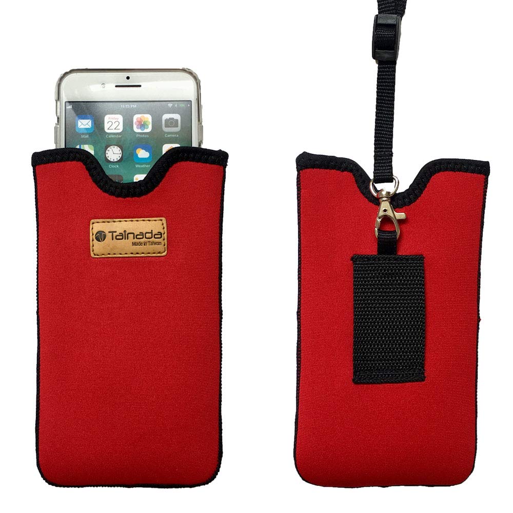 Tainada Men Women Neoprene Shockproof Phone Sleeve Pouch Carrying Case With Neck Lanyard, Belt Loop Holster For Iphone 14/13 / 1