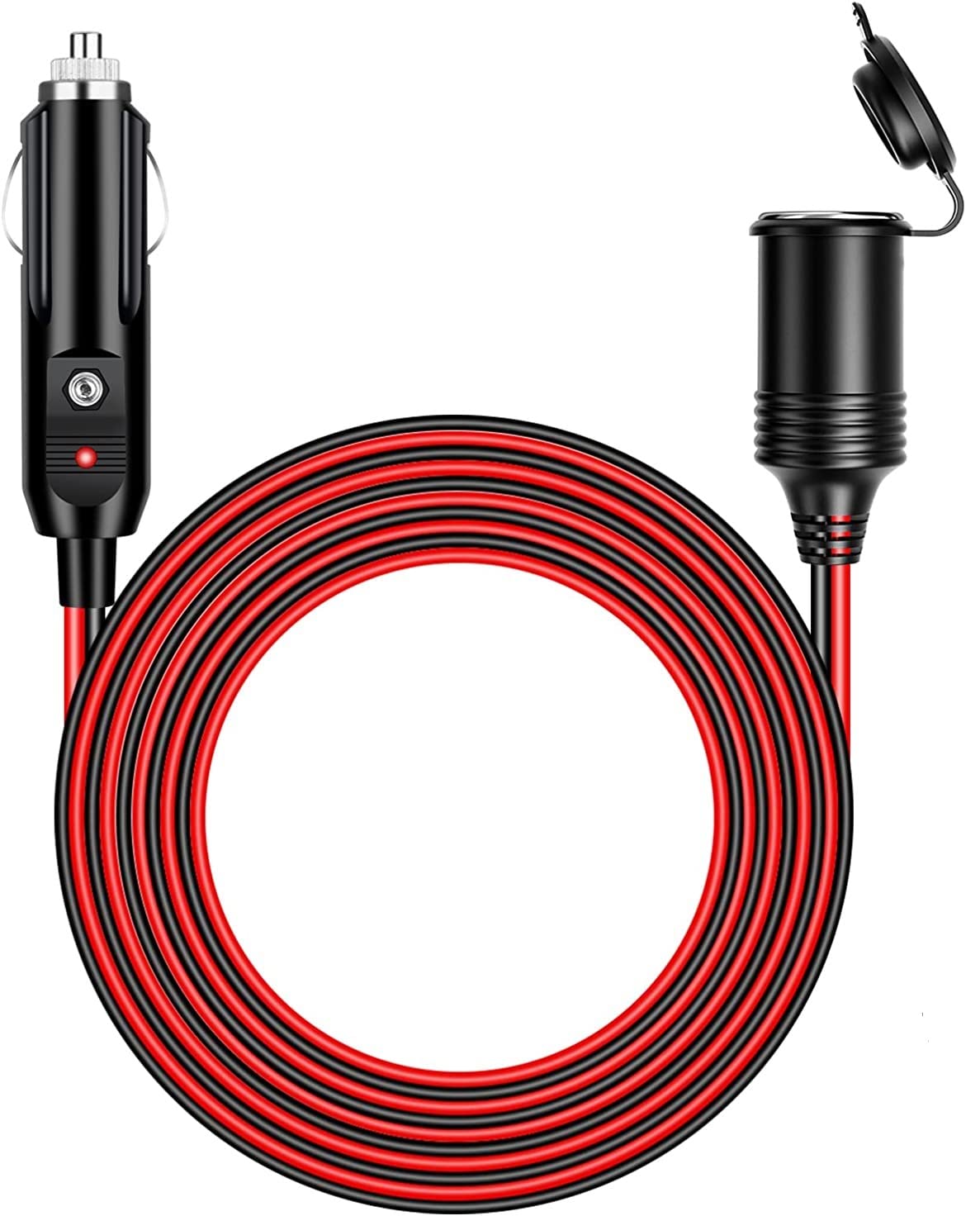 Amacam 12V24V Car Charger Extension 132Ft Extra Long Cord With Female Inline Socket Connector Suitable For Tyre Inflators Vacuum
