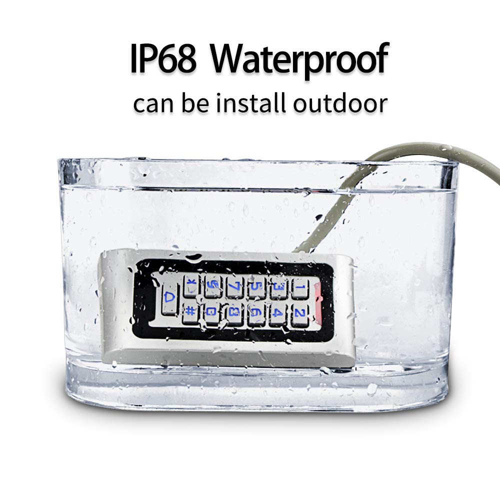 Hfeng Door Access Control System Kit Ip68 Rfid Keypad Waterproof Outdoor + 180Kg/320Lbs Electromagnetic Electric Magnetic Lock +