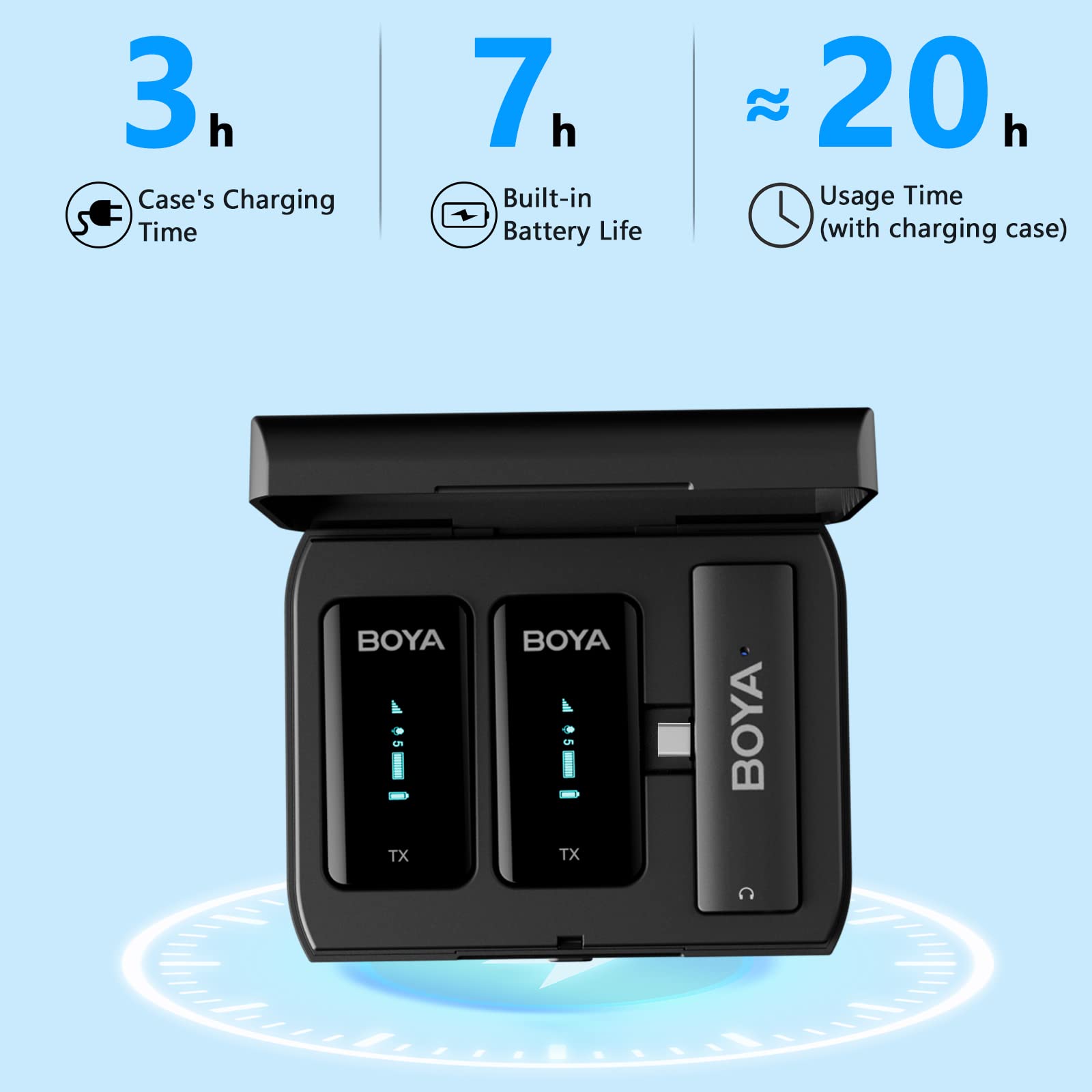 Boya Wireless Lavalier Microphone For Android Phone By Xm6 K6 Plug Play Dual Microphones With Charging Case Usb Type C Clip On L