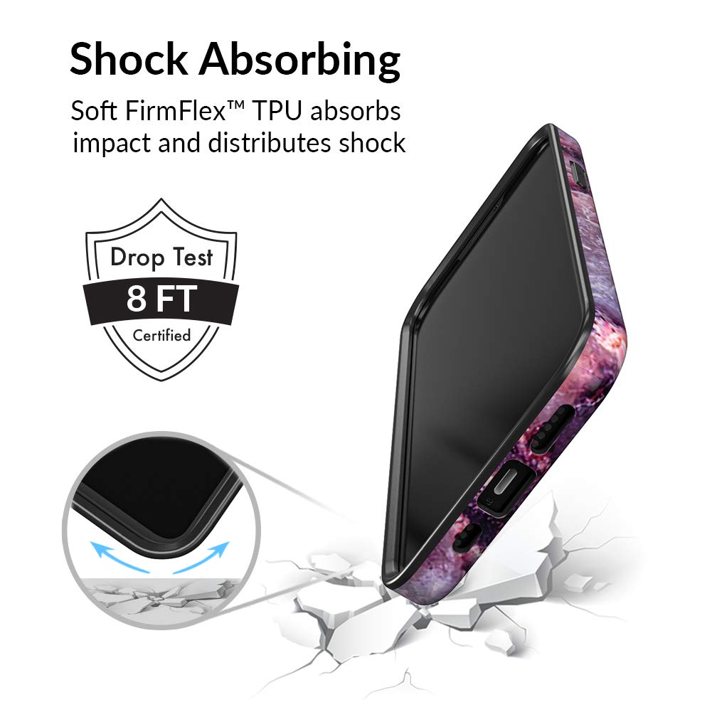 Velvet Caviar iPhone 12/12 Pro Phone Case 8ft Drop Tested Microfiber Lining Polycarbonate Purple Stone
