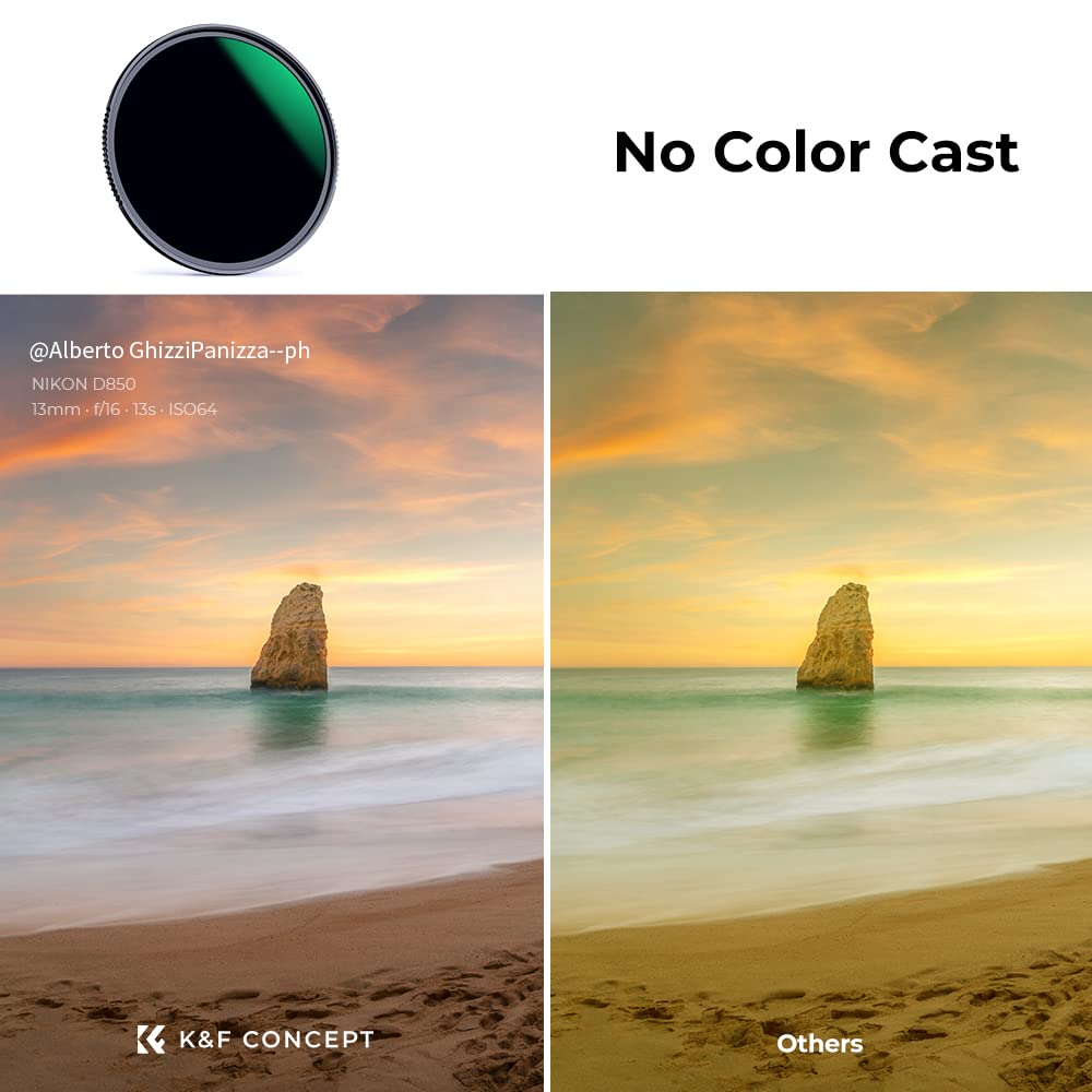 K&F Concept 77Mm Nd1000 (10 Stop Fixed Neutral Density) Nd Filter With 28 Multi Coated Optical Agc Glass Waterproof Camera Lens