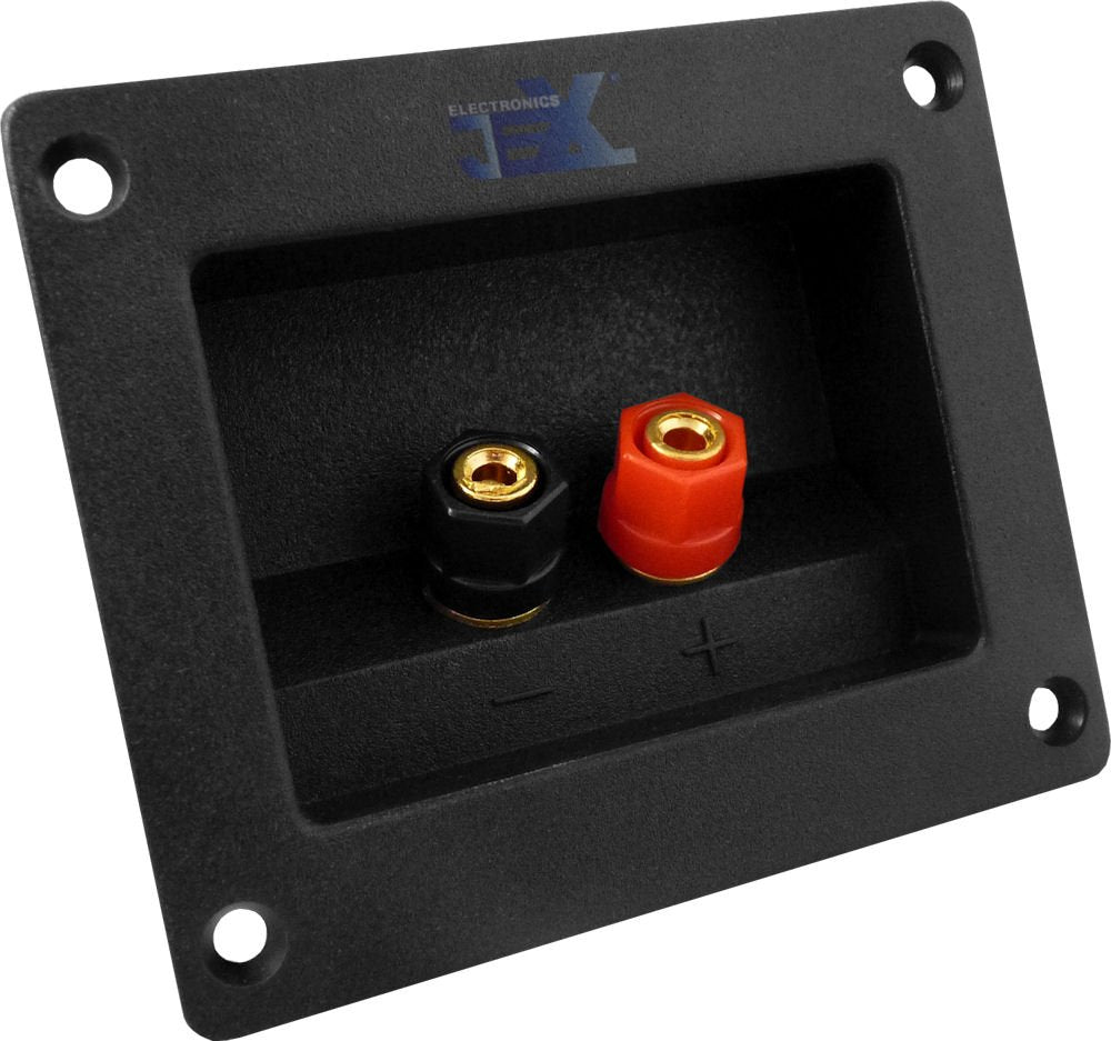 Jex Electronics Square Recessed Speaker 2X Terminal Binding Post Plate For Sub Woofer