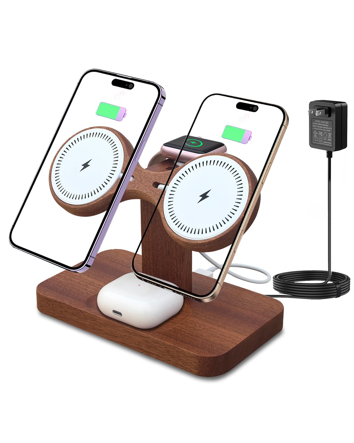 Xunhomon Dual Phone Charging Station Compatible with Magsafe Charger Stand Magnetic Wireless Charger for iPhone 17 16 15 14 13 1