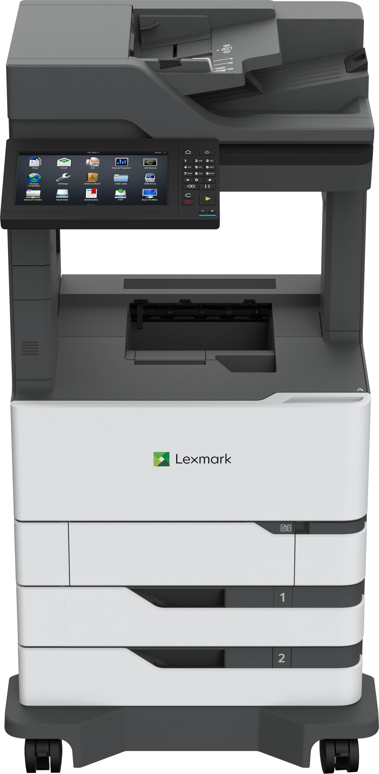 Lexmark MX822ade Monochrome Laser, Integrated Duplex (2-sided printing), 10-inch color touch screen, Energy Star, Print Speed: U