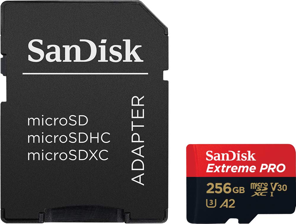 Sandisk 256Gb Extreme Pro Microsd Uhs-I Card With Adapter C10, U3, V30, A2, 200Mb/S Read 140Mb/S Write Sdsqxcd-256G-Gn6Ma
