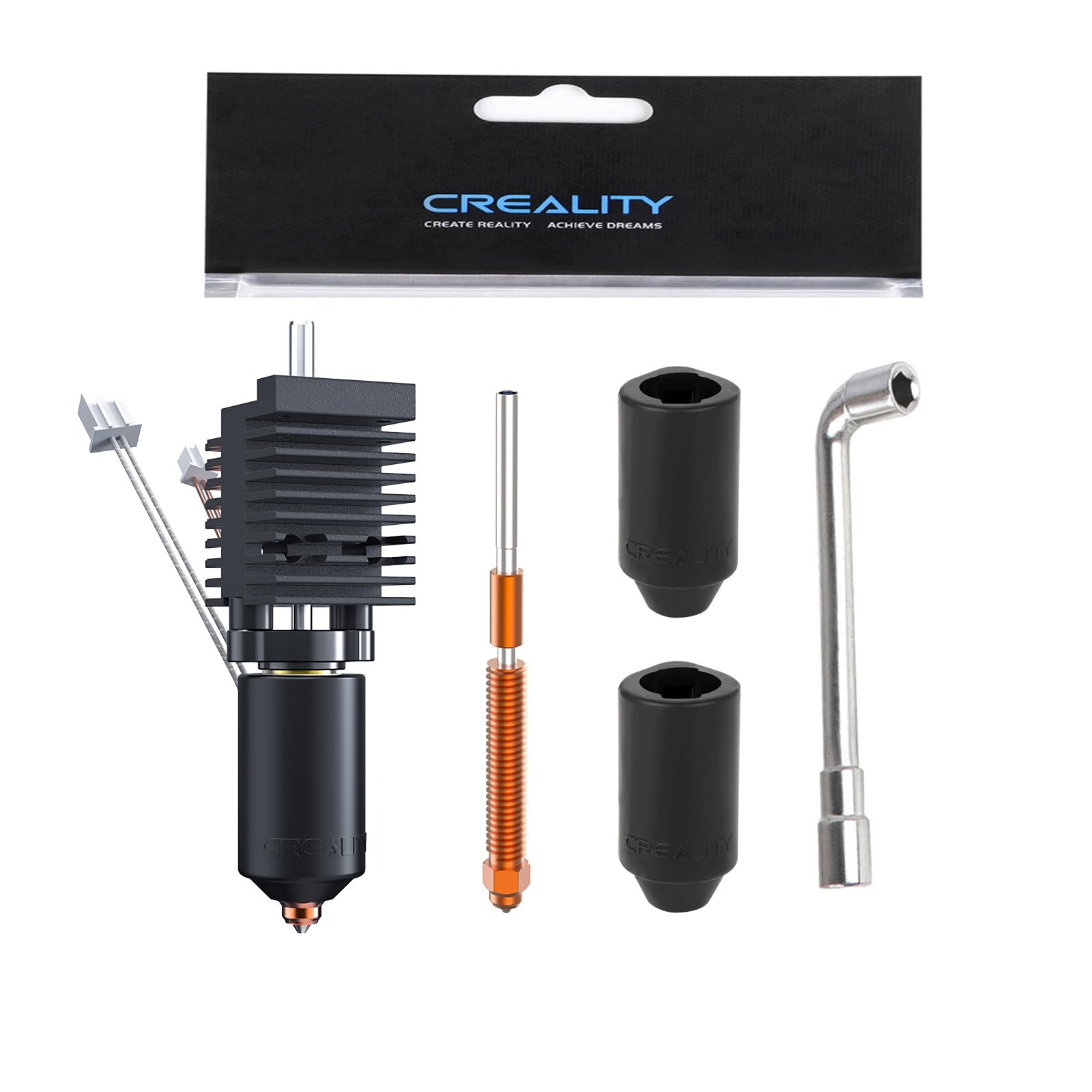 Creality Original K2 Plus Ceramic Heating Block Hotend Kit, With Extra 1Pcs 0.4Mm Unicorn Quick Swap Nozzle, 2Pcs Silicone Socks