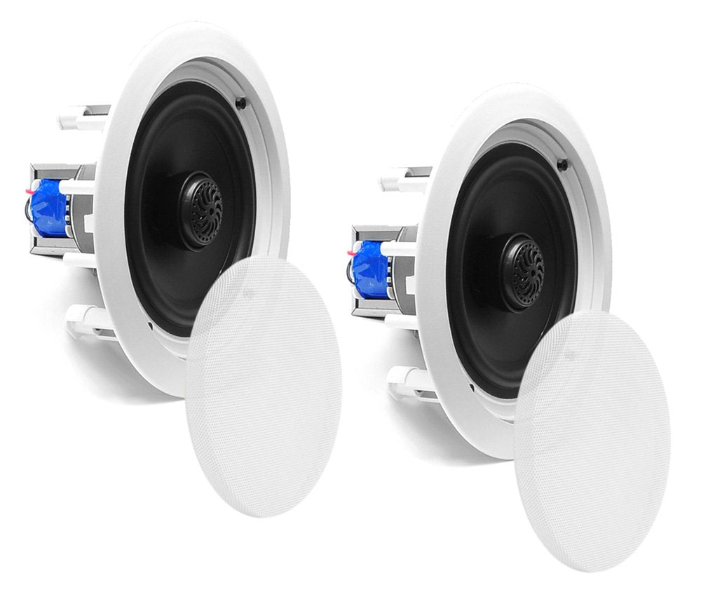 Pyle 6.5    70V Ceiling Mount Speakers Pair Of 2 Way Midbass Woofer Speaker Transformer 1    Titanium Dome Tweeter Wall Flush De