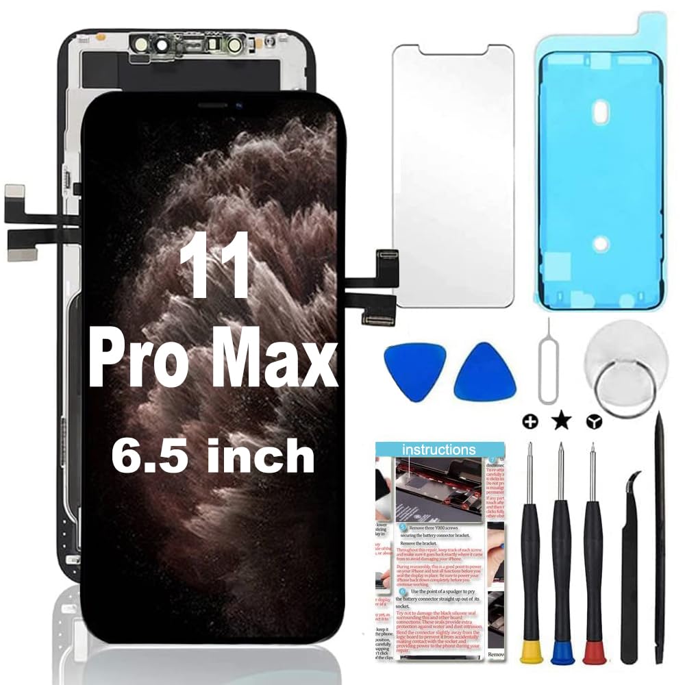 Fixerman For Iphone 11 Pro Max Screen Replacement 6.5 Inch, 3D Touch Lcd Display Digitizer Assembly With Repair Tools, Compatibl