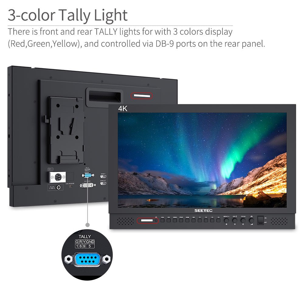 Seetec P173 9Hsd 17.3 Inch 1920X1080 Desktop Monitor For Broadcast Lcd Monitoring With 3G Sdi Hdmi Av Ypbpr