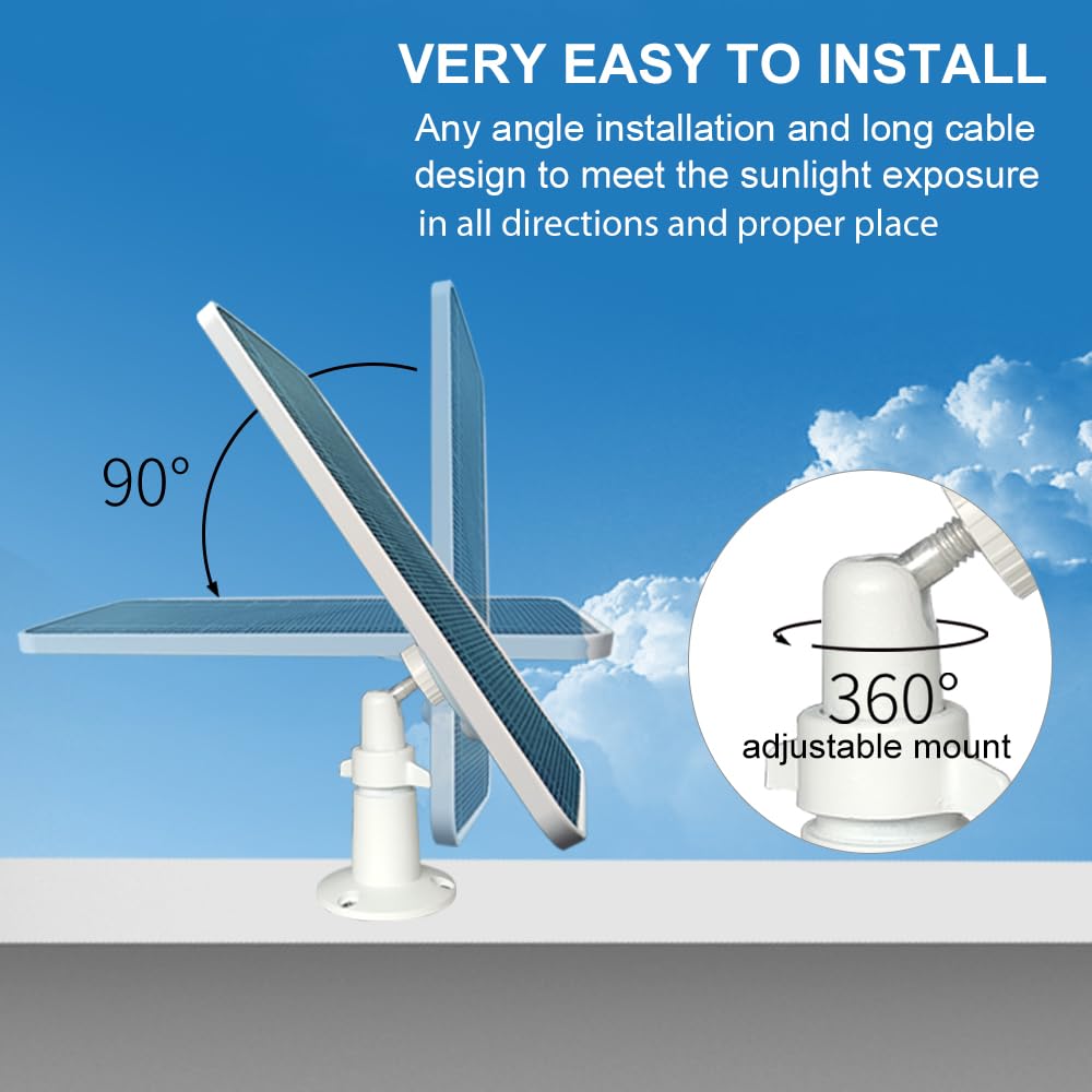 Jjmasee Solar Panel For Simplisafe Outdoor Security Cameras (2 Pack), Featuring Weatherproof Durability And Continuous Power Sup