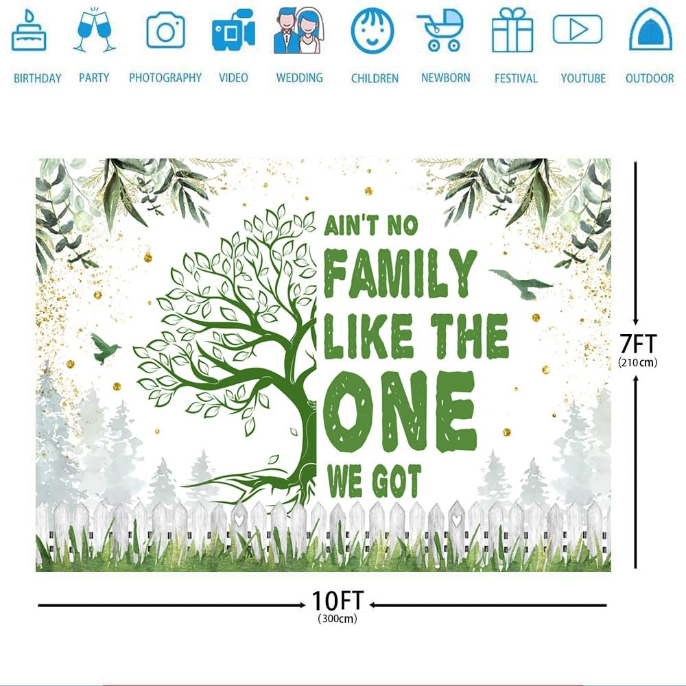 Ticuenicoa 10X7Ft Family Reunion Backdrop Family Tree Leaves Welcome To Our Family Members Photography Background Gathering Gold