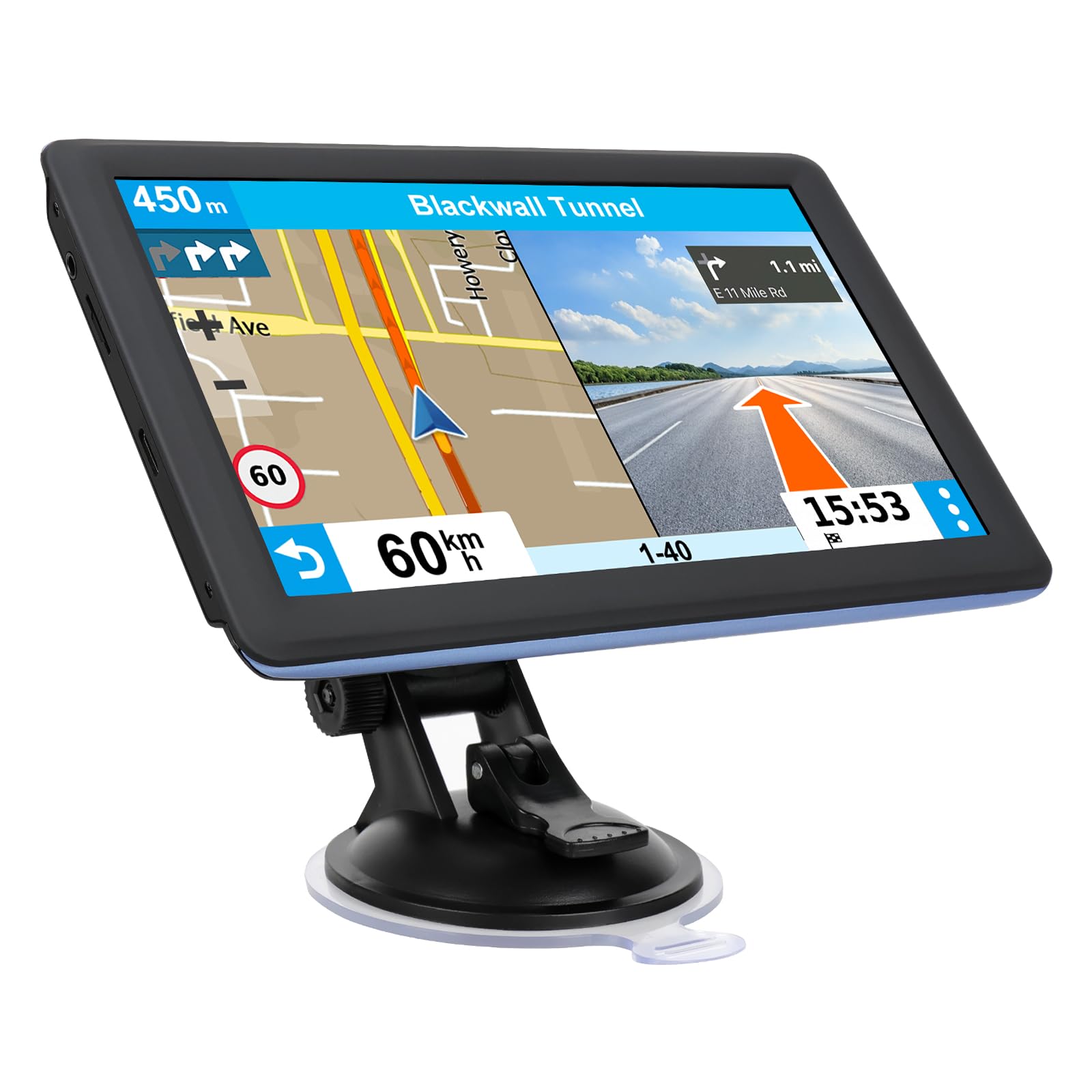 Gps Navigator For Car Truck Rv, Latest 2025 Map, 7 Inch Touch Screen Real Voice Spoken Turn By Turn Direction Reminding Navigati