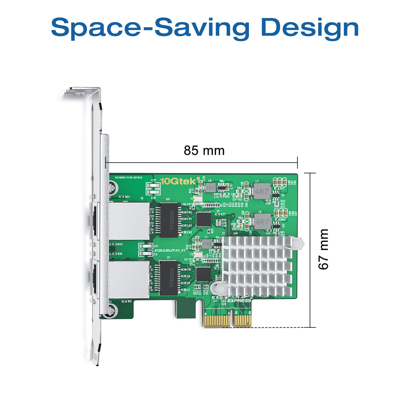 2.5Gbase T Pcie Nic With Realtek Rtl8125 Chip, 2.5Gb Network Card, 2500/1000/100 Mbps,Dual Rj45 Ports, Pcie X1, Ethernet Card Fo