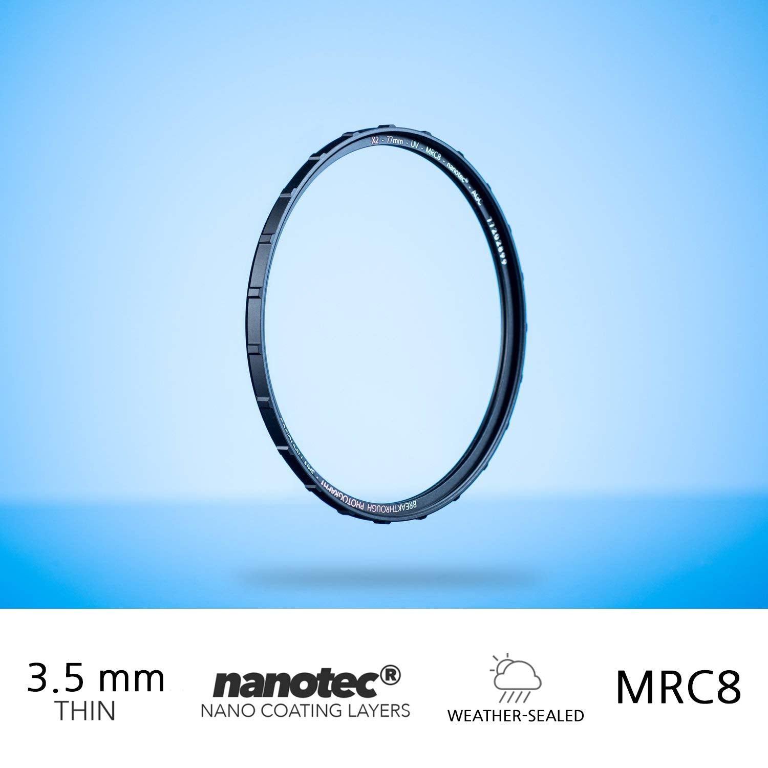 105Mm X2 Uv Filter For Camera Lenses   Uv Protection Photography Filter With Lens Cloth   Mrc8, Nanotec Coatings, Ultra Slim, Tr