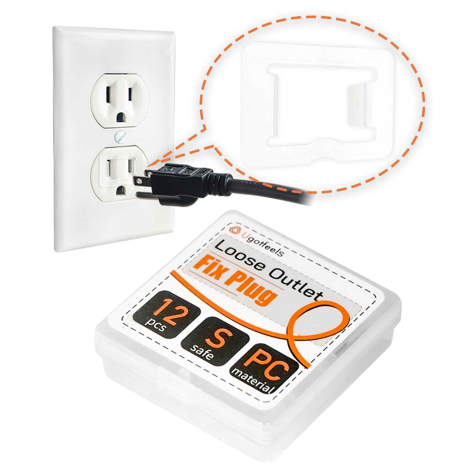 12 Packs Loose Outlet Fix Plug | Make Your Loose Socket Jack Snug For Power Plug | Socket Extender Secured Onto Wall Socket | Wo