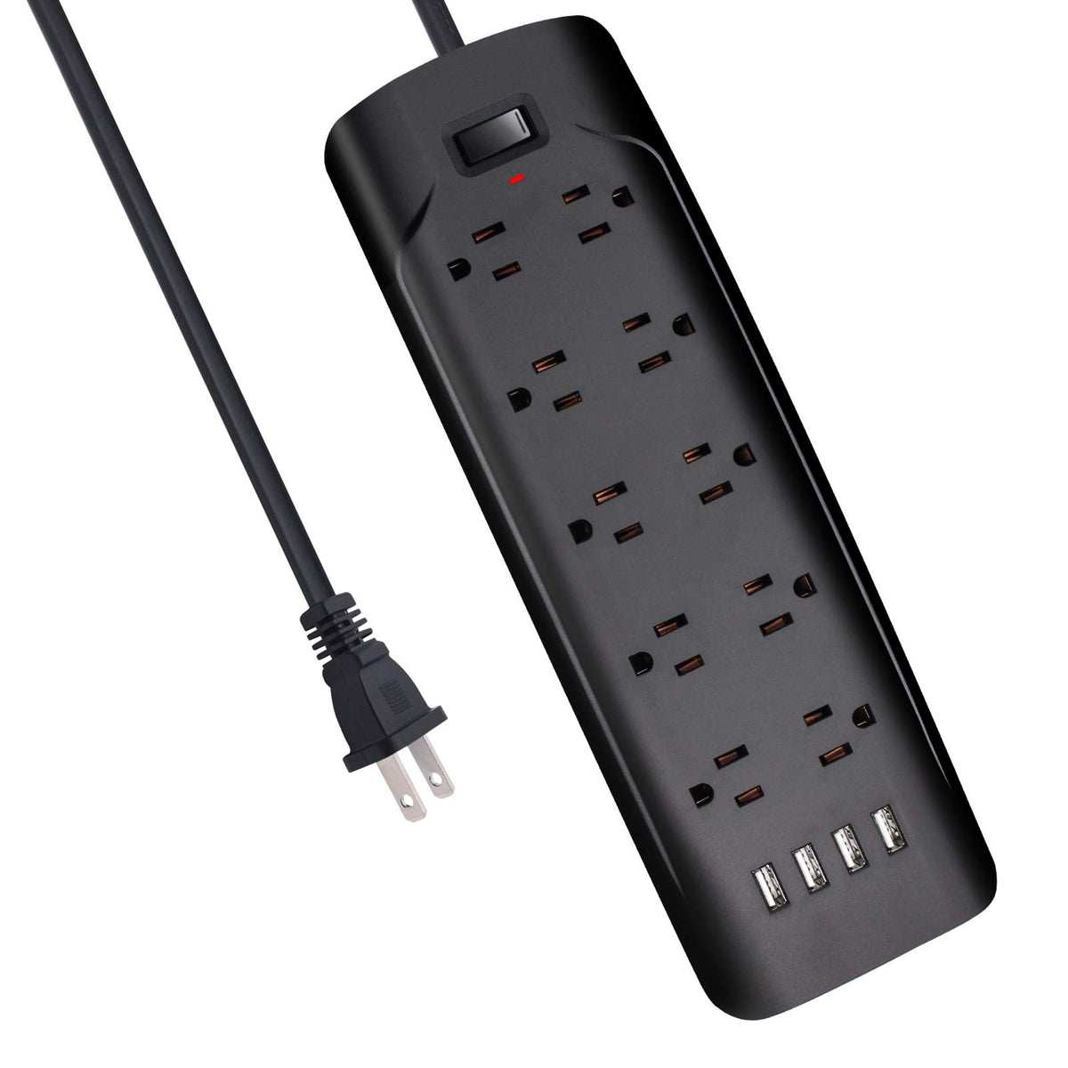 10Ft 2 Prong Power Strip 3Meters Extension Cord, Polarized 2 Prong To 3 Prong Outlet Adapter With 5V 3.4A Usb,700J Surge Protect