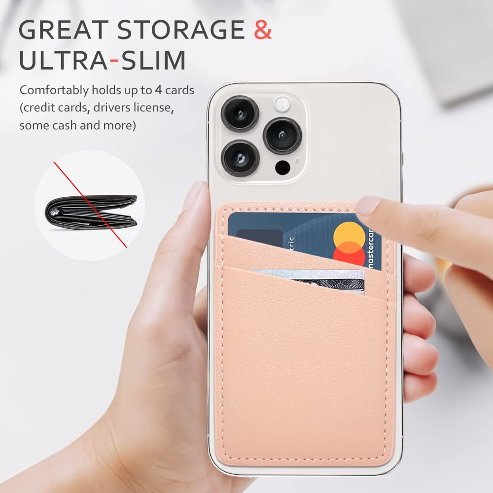 Limvory Phone Wallet, Leather Phone Card Holder Adhesive Stick On Credit Card Pocket For Back Of Phone Case For Iphone And Andro