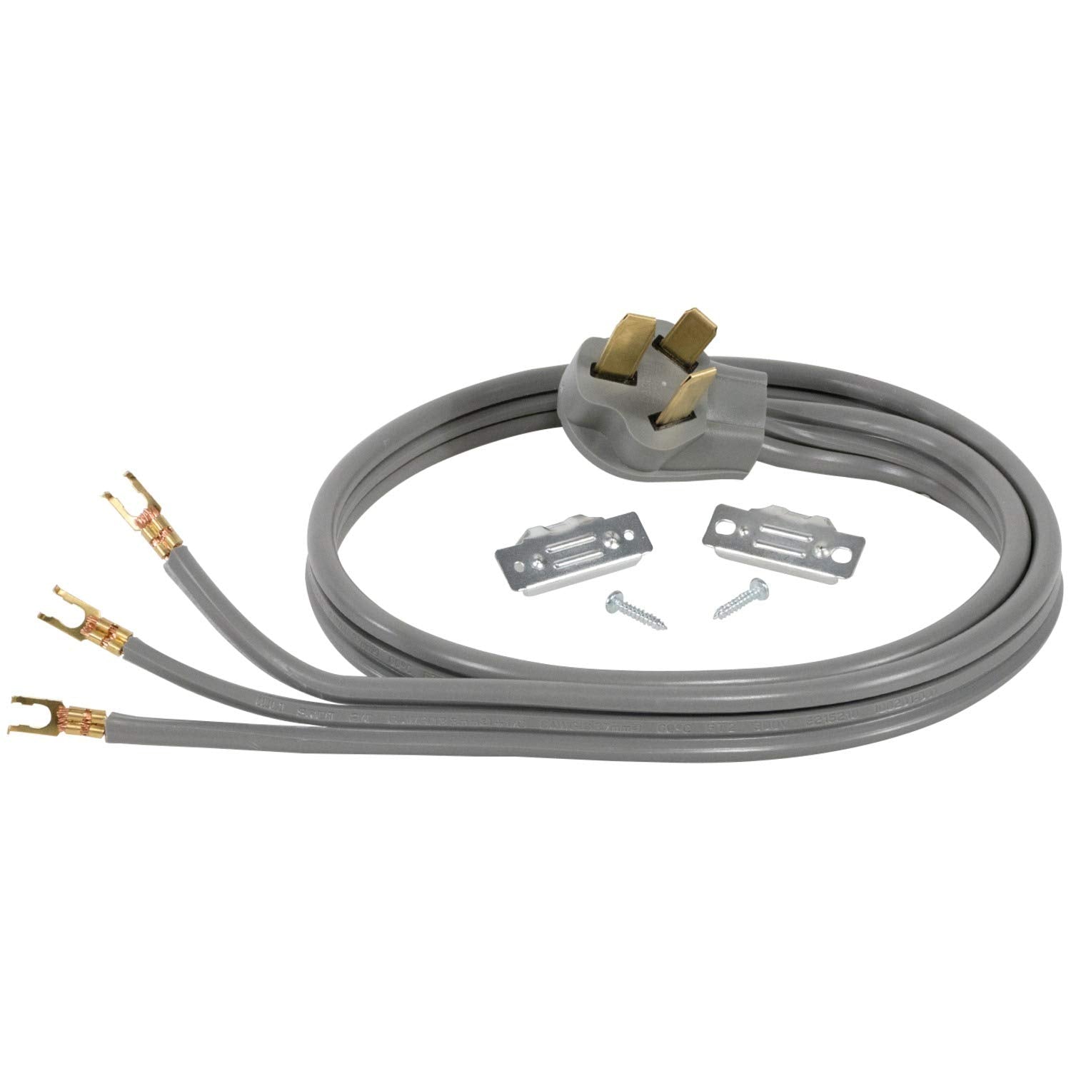 Certified Appliance Accessories 40 Amp Appliance Power Cord, 3 Prong Range Cord, 3 Wires With Open End Connectors, 4 Feet, Copper Wire