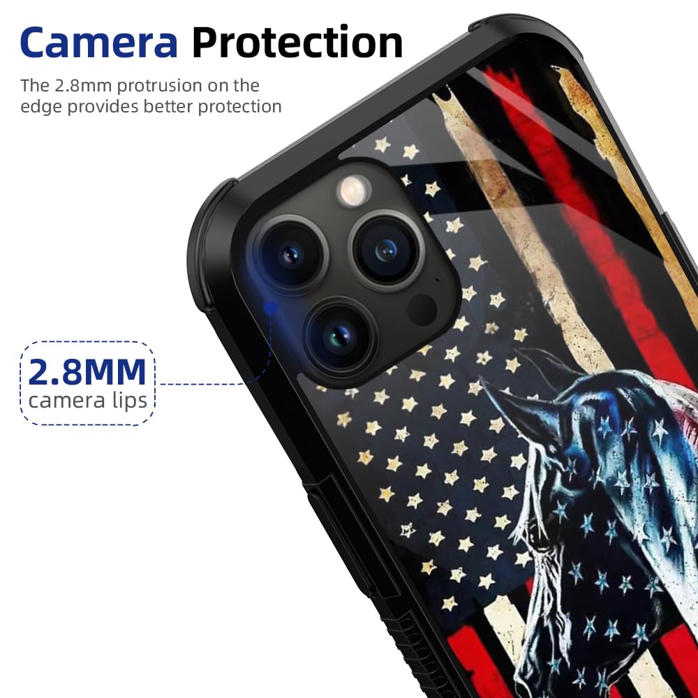Zhuxuxitt Iphone 15 Pro Max Flag Horse Case - Anti-Scratch, Non-Slip, Shockproof Rugged Tpu Protective Case For Men & Boys