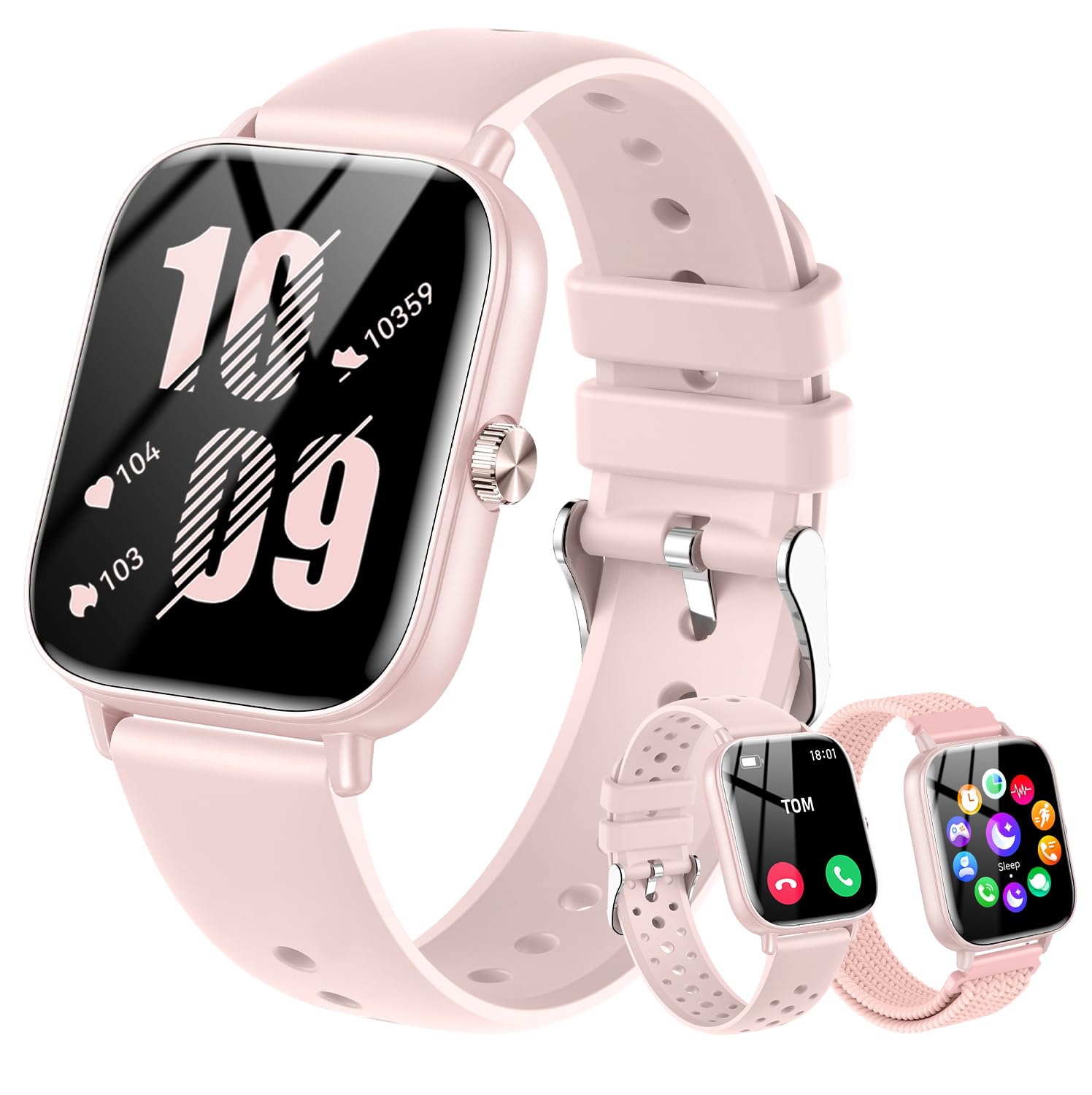 Smart Watch for Women, 1.83 HD Touchscreen Smartwatch with Bluetooth Call/Make Calls, IP68 Waterproof Fitness Tracker with 150