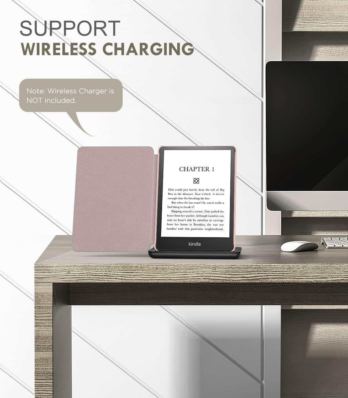 MoKo Case for 6.8' Kindle Paperwhite (11th Generation 2021) and Kindle Paperwhite Signature Edition, Light Shell Cover with Auto Wake/Sleep for Kindle Paperwhite 2021 E Reader, Rose Gold