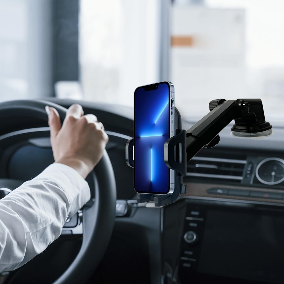 Fast Track Usa 360 Car Phone Mount Holder Adjustable Long Neck Adaptable Cradle For Windshield, Dashboard And Office Desk. Compatible With Any Smartphone