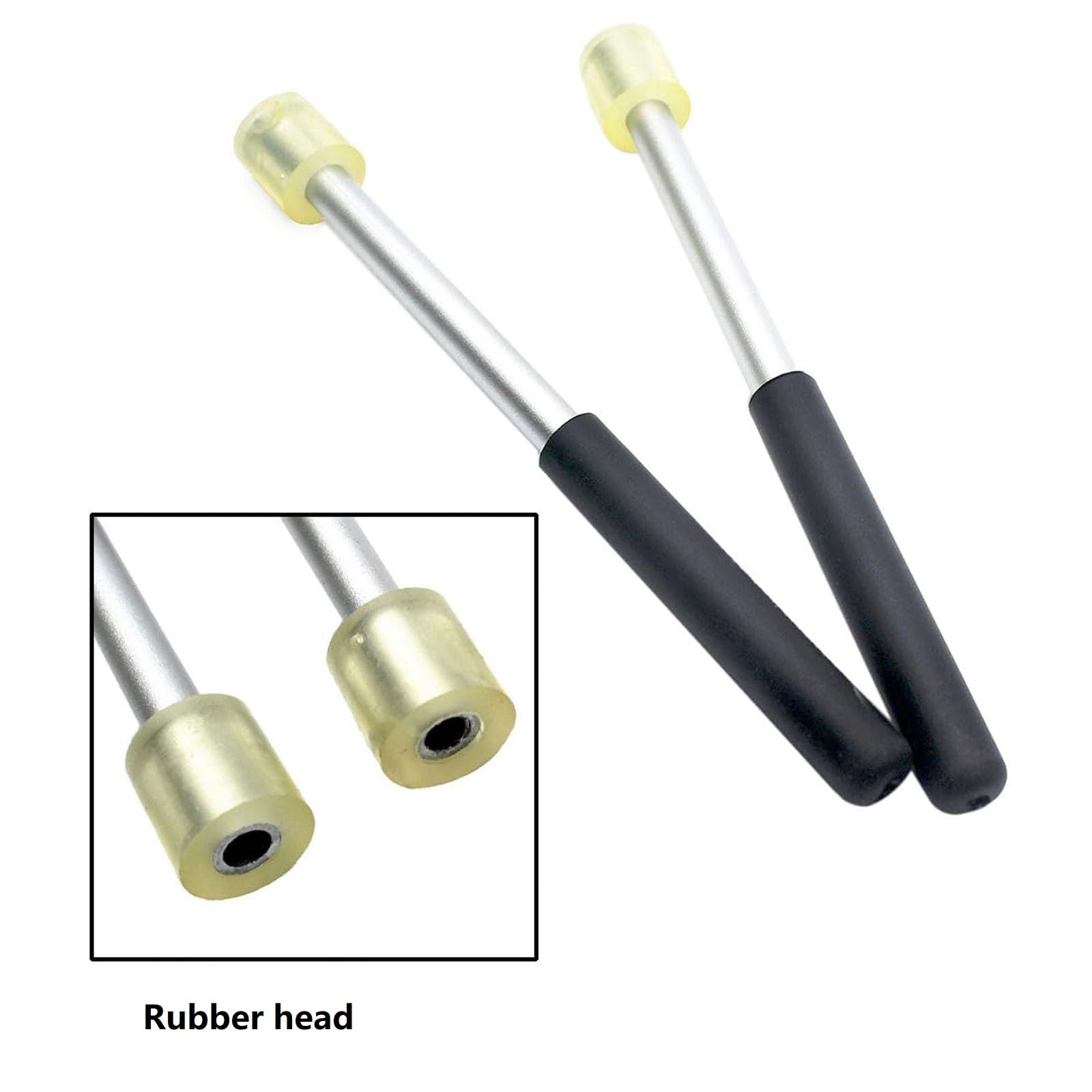 Tuoren 3 Pair Steel Tongue Drum Mallets With Storage Bag, 2 Pair Rubber Head Glockenspiel Sticks, 1 Pair Metal Head Percussion S