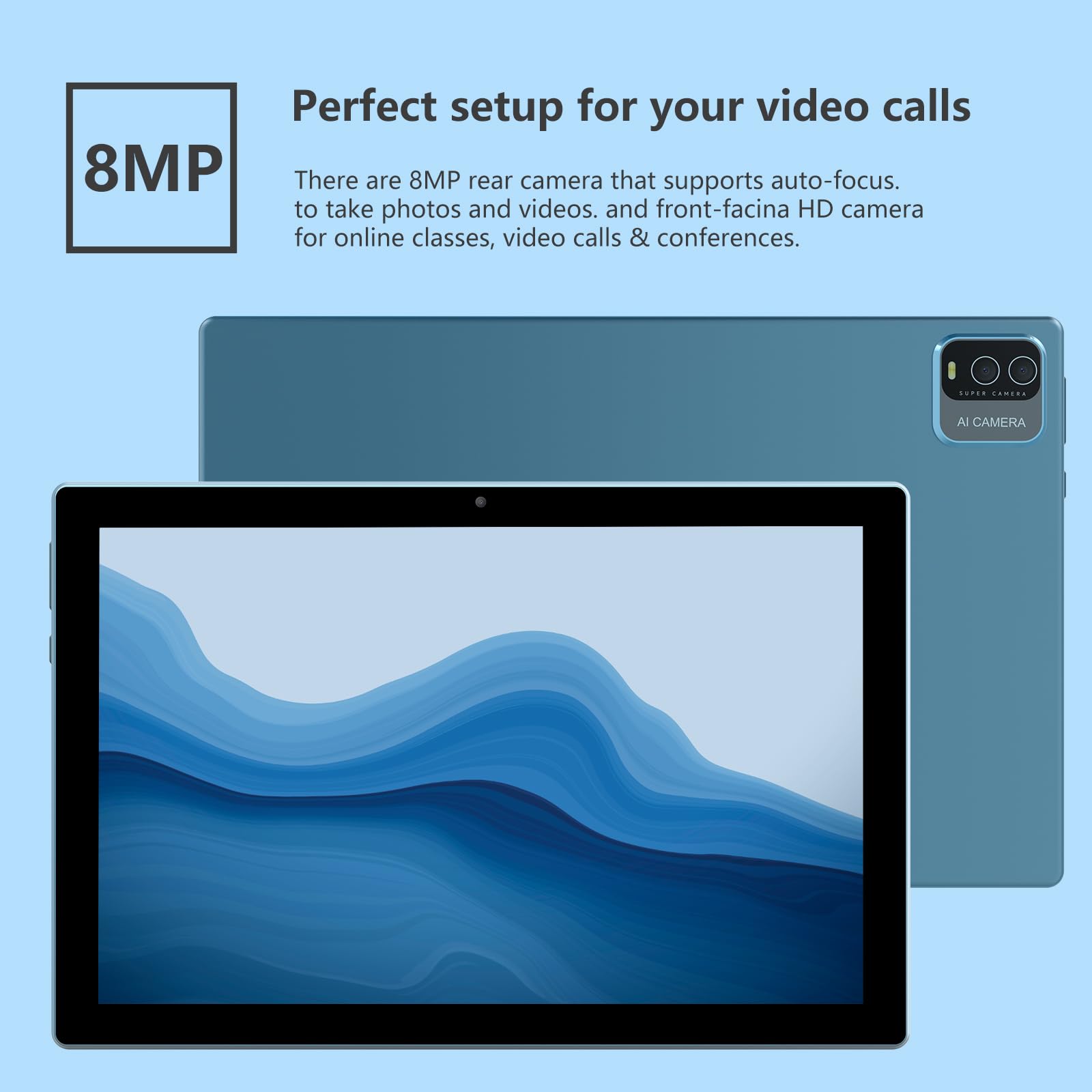 Ruiqiai 2024 Newest Android 13 Tableta, 2 In 1 Tablet 10 Inch,Computer Tablet, With Keyboard Case, 8Gb+64Gb Rom/1Tb Computer Tab