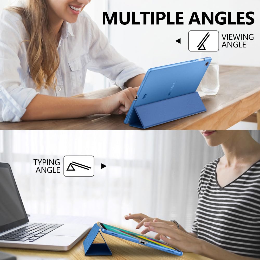 MoKo Case Fit Samsung Galaxy Tab S5e 2019, Ultra Thin Slim Shell Trifold Stand Cover with Frosted Back with Auto Wake and Sleep for Galaxy Tab S5e SM T720/SM T725 2019 Tablet, Dark Sea Blue