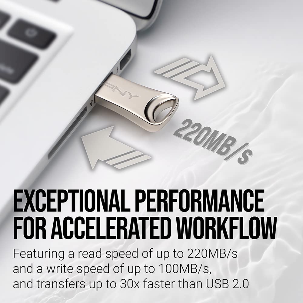 Pny 128Gb Elite X Usb 3.2 Flash Drive   220Mb/S, Durable Premium Metal Housing, For Storing, Sharing, And Protecting Important C