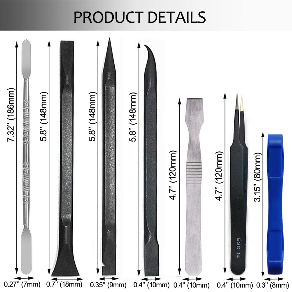 Ewparts Spudger Tool Kit Pry Tools For Electronics Components Repair With Metal Spudger Plastic Spudger Tweezers Opening Tool Fo