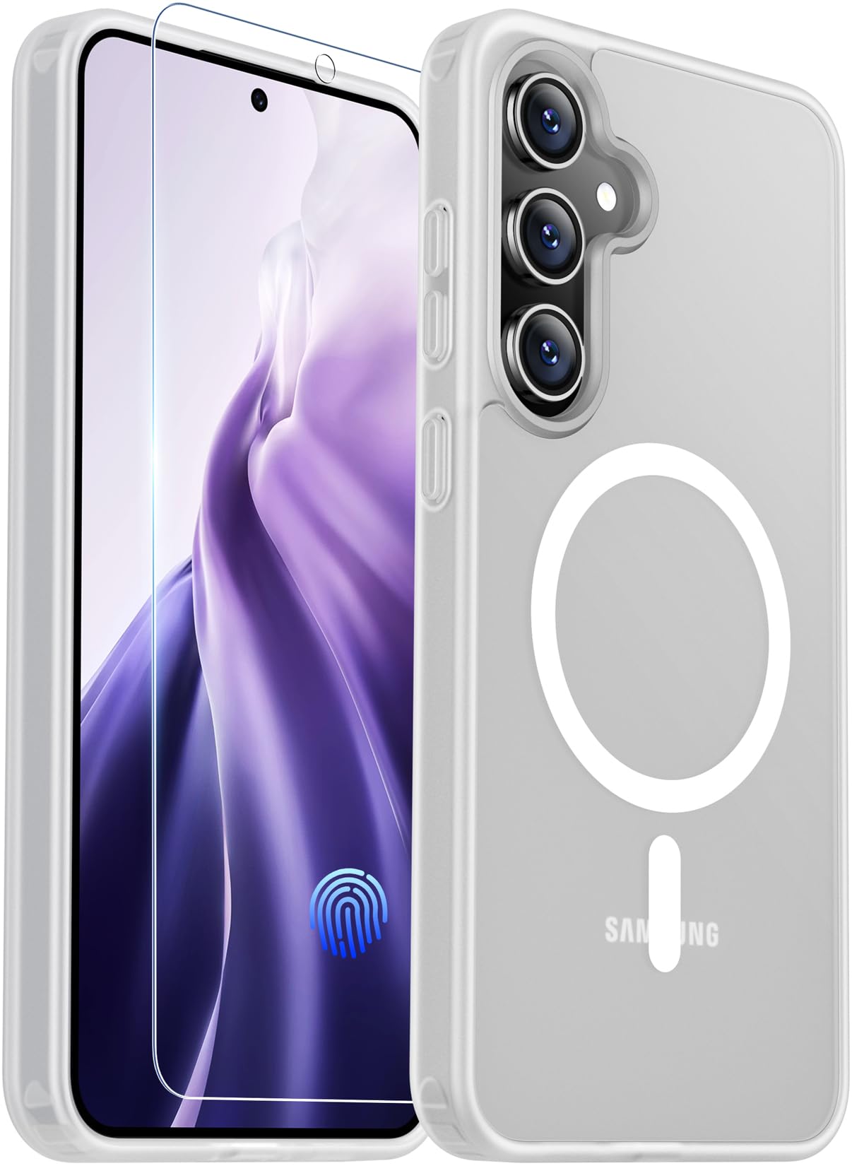 Temdan Magnetic For Samsung Galaxy S24 Fe Case, With [Tempered Glass Screen Protector][Compatible With Magsafe][Military Grade S