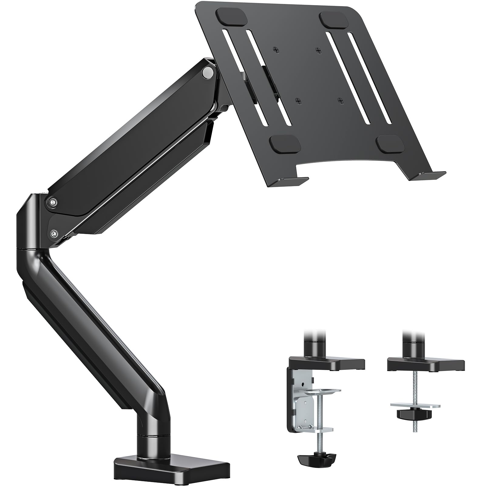 Mountup Laptop Arm Mount For Desk Holds 3.3 17.6Lbs, Single Laptop Computer Desk Mount For 13 17 Inch Notebook Fully Adjustable 