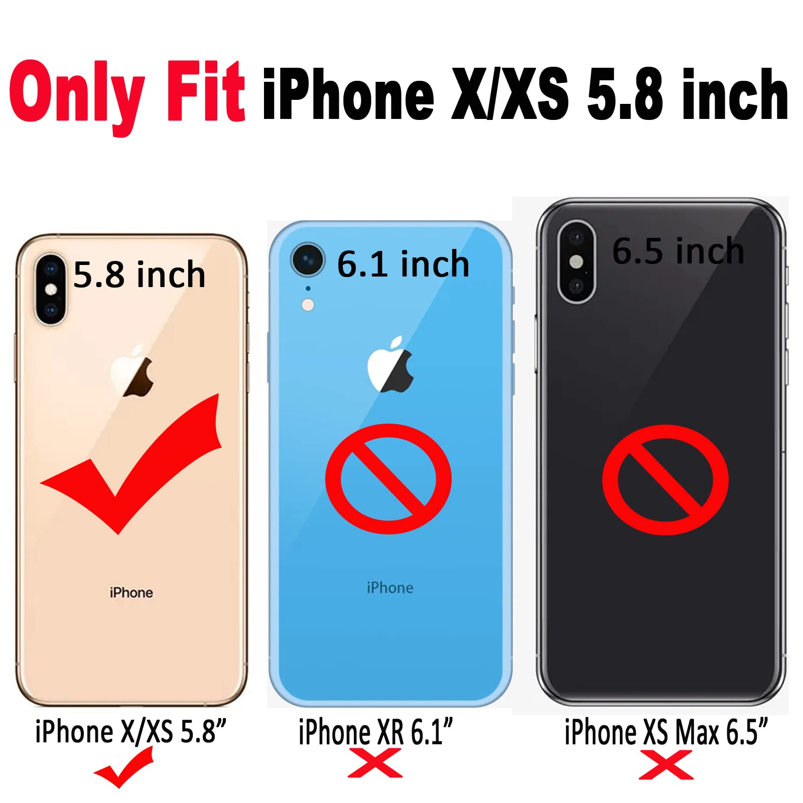 Qokey For Iphone Xs Case/For Iphone X Case 5.8'' Curly Wave Edge Transparent Bling Glitter Star Shiny Case Cute Clear Transparen