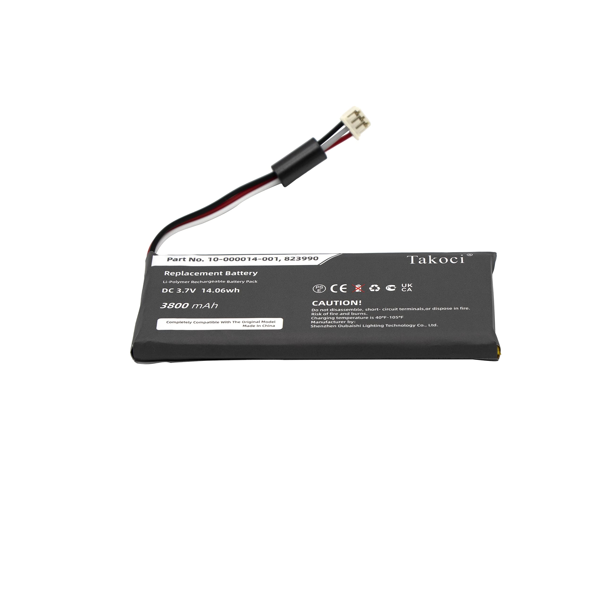 Takoci Replacement Battery For 2Gig Gc3 Panel, Sp1 Gc3, Gc3E Panel, Fit Part No 823990 10 000014 001