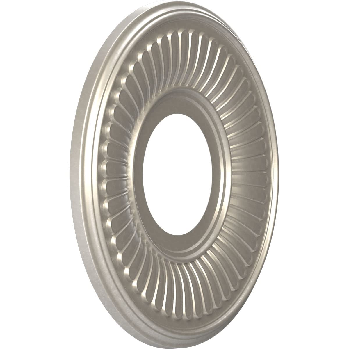 Ekena Millwork Cmp10Bebal Berkshire Thermoformed Pvc Ceiling Medallion (Fits Canopies Up To 4 1/2), 10Od X 3 1/2Id X 3/4P, Brigh