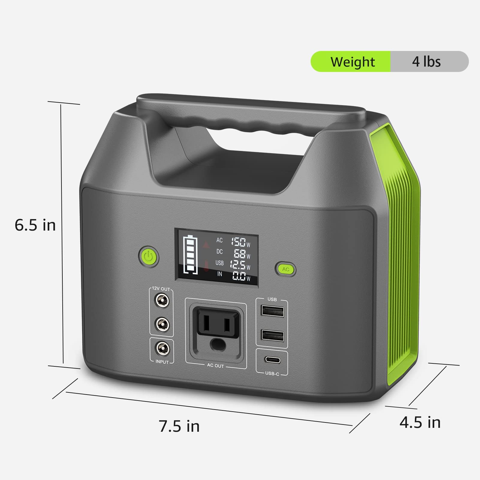 Enginstar 155Wh Power Bank 150Wh Portable Power Station 110V Battery Pack 6 Outputs W/Ac Outlet Led Light For Outdoor Camping Ro