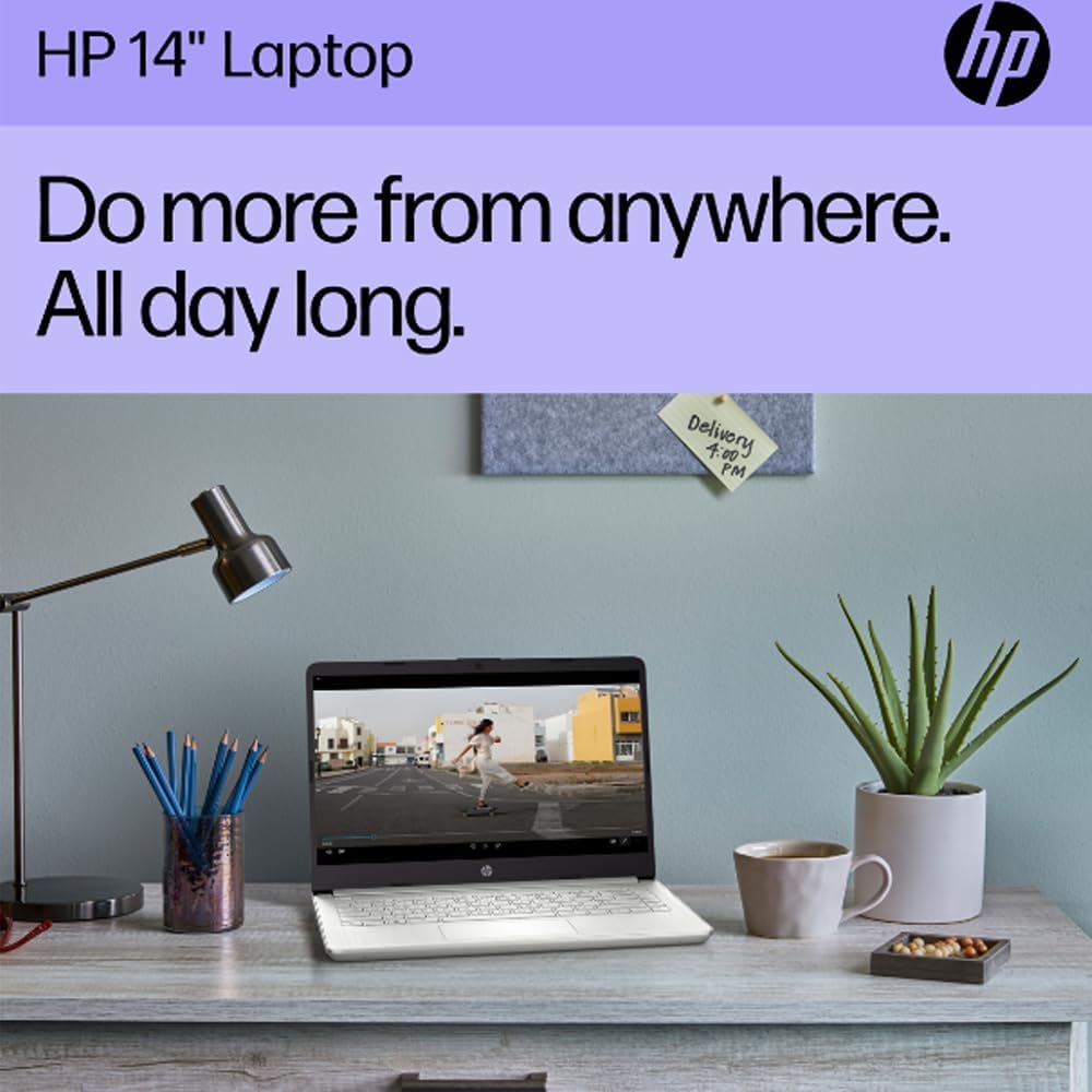 Hp 14 Laptop (14'' Hd, Intel Celeron N4120, 4Gb Ram, 256Gb Storage (128Gb Emmc + 128Gb Ist Sd Card)) School & Business, 11-Hr Ba