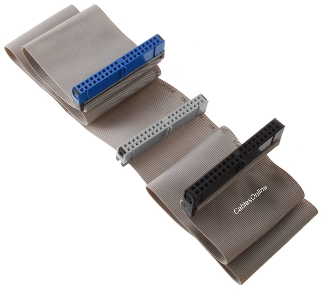 Cablesonline, 24 Inches 40 Pin/80 Wires Ultra Ata 2 Drive 3 Connectors Ide Ribbon Cable, Fi U02