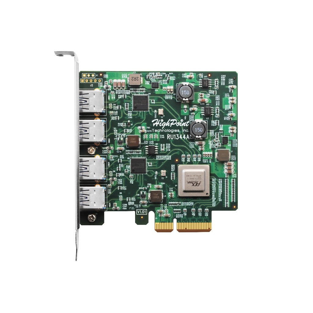 Highpoint Technologies 4 Port Usb A 3.2 10Gb/S Controller Card Rocketu 1344A
