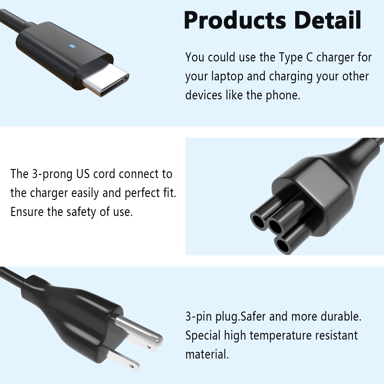 65W Usb C Laptop Charger For Dell Inspiron 14 16 2 In 1 7620 7420 7425 7415 7430 7640 7440 Business/Student Laptop Dell Inspiron