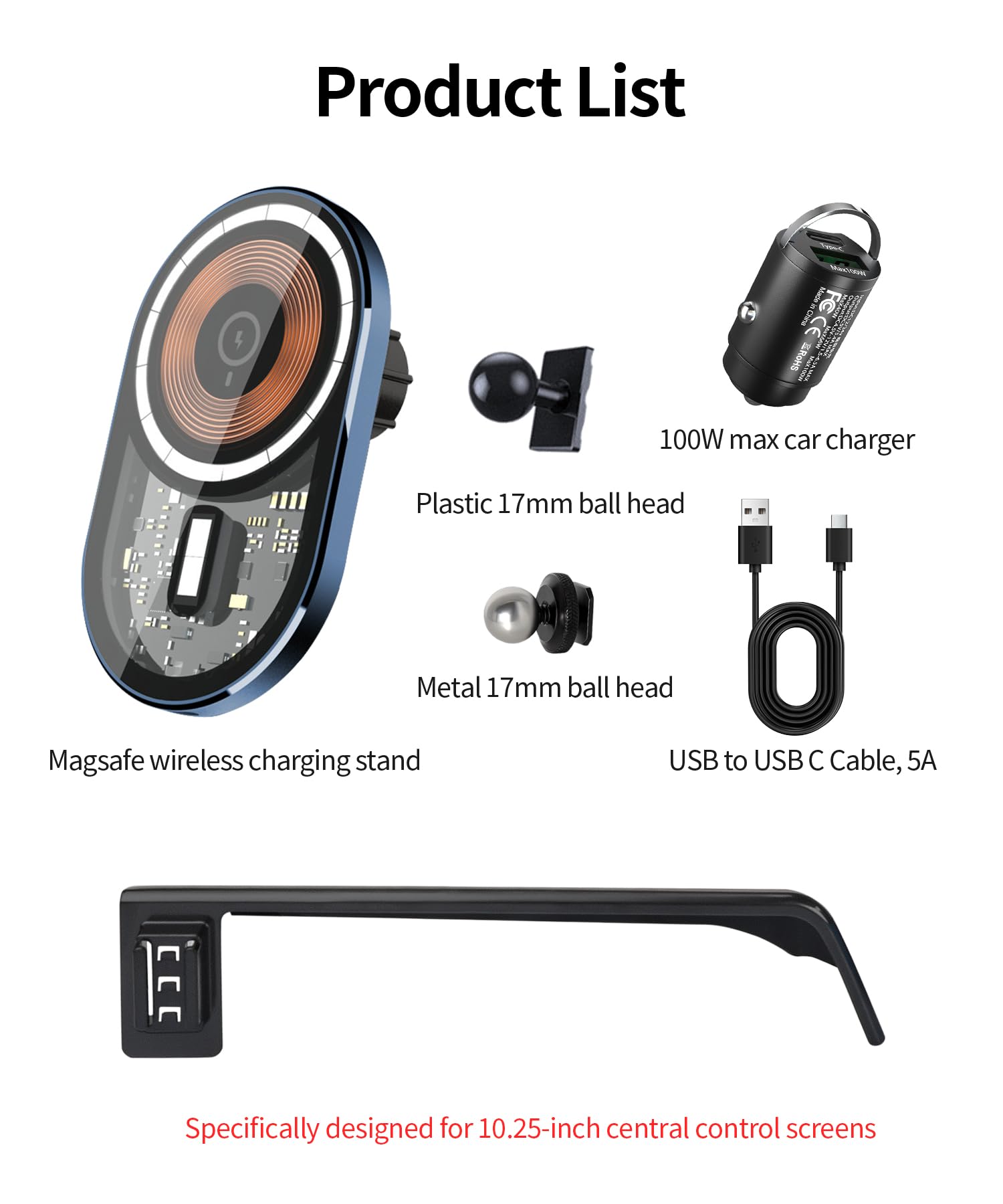 Masergogo Wireless Charging Car Phone Holder For 2019-2022 Bmw 3 Series /2021-2023 4 Series/2022-2024 2 Series Accessories 10.25