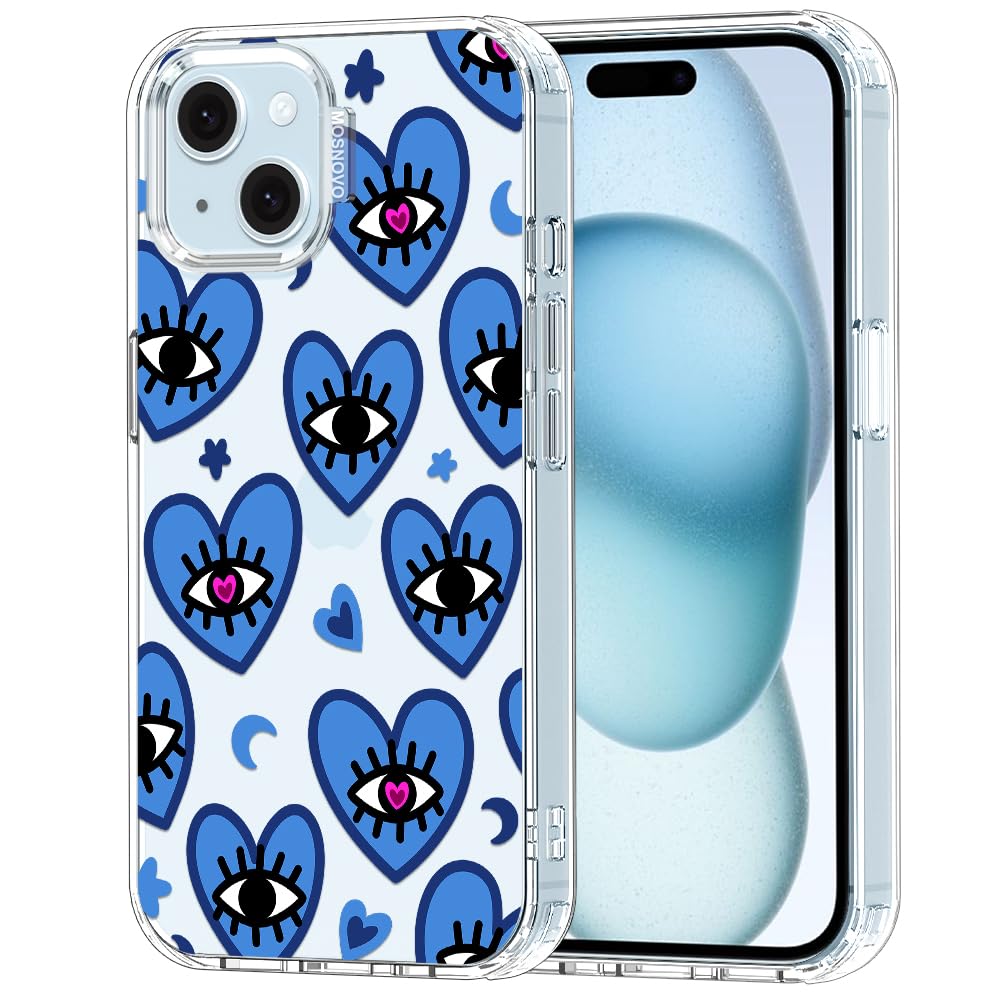 MOSNOVO for iPhone 15 Case, Shockproof Military-Grade Protection 6.6ft Drop Tested, Clear Phone Case for iPhone 15, Velvet Gaze 