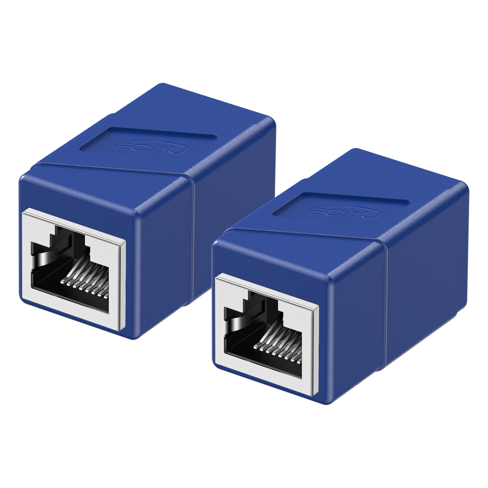 Rj45 Coupler, 2 Pack Ethernet Adapters Female To Female, Ethernet Cable Extender Adapter, 8 Pin Modular Straight Through, Network Connectors For Cat8/Cat7/Cat6/Cat6A/Cat5E/Cat5 Ethernet Cable(Blue)