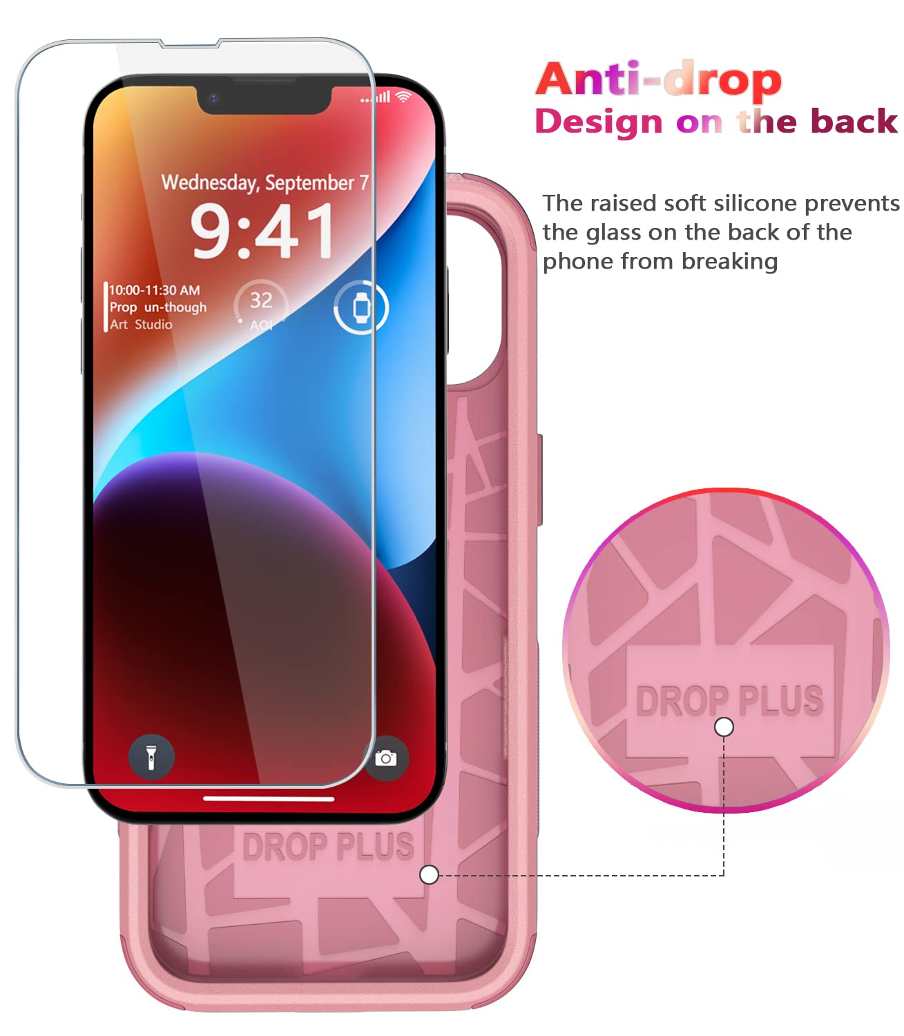 Diverbox For Iphone 14 Case [Shockproof] [Dropproof] [Tempered Glass Screen + Camera Lens Protector],Heavy Duty Protection Phone